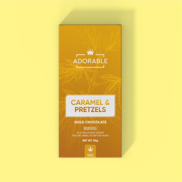 Adorable Gold Chocolate Caramel Pretzels