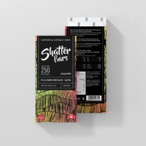 Euphoria Extractions - Shatter Bars - Sativa - Vegan Dark Chocolate - 250MG